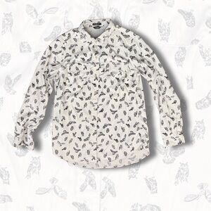 Eddie Bauer White Owl Print Shirt